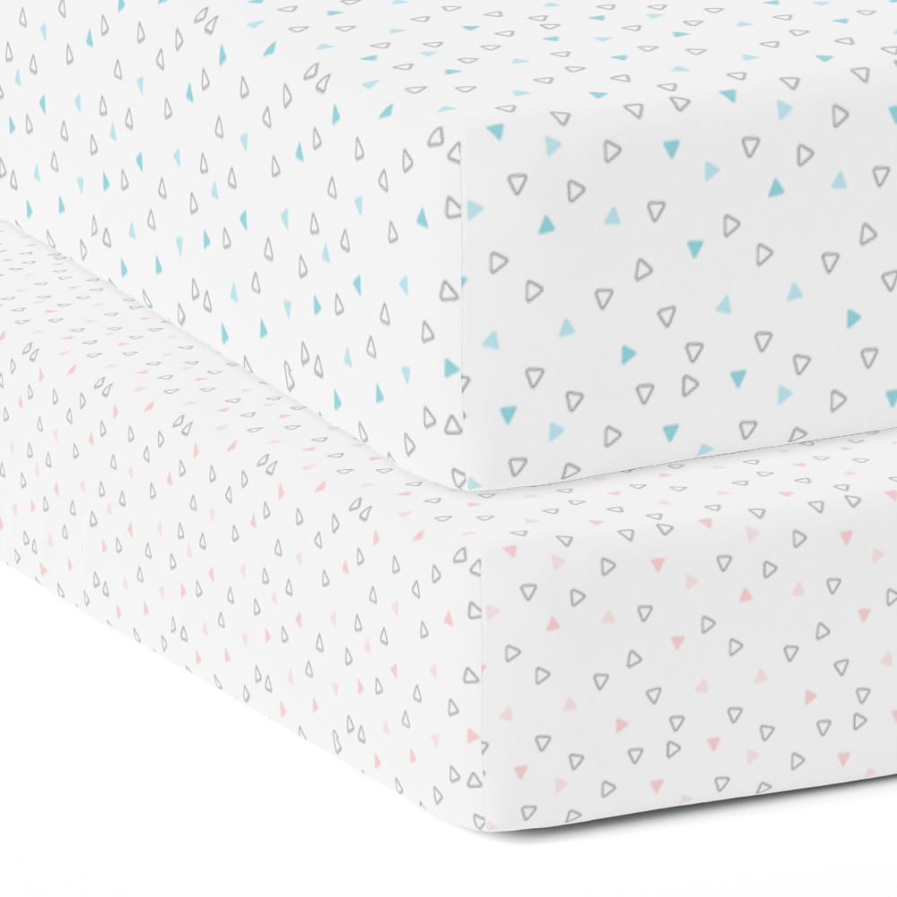 The White Cradle Cotton Crib Fitted Sheets (Pack of 2)