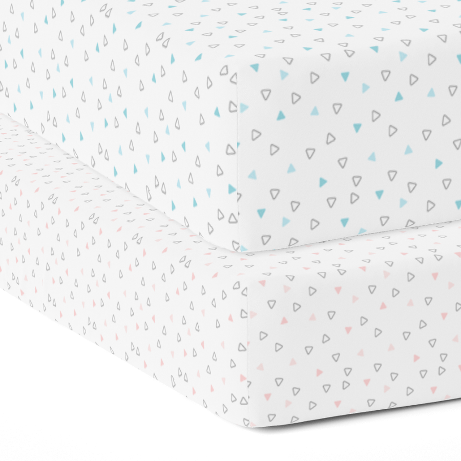 The White Cradle Cotton Crib Fitted Sheets (Pack of 2)