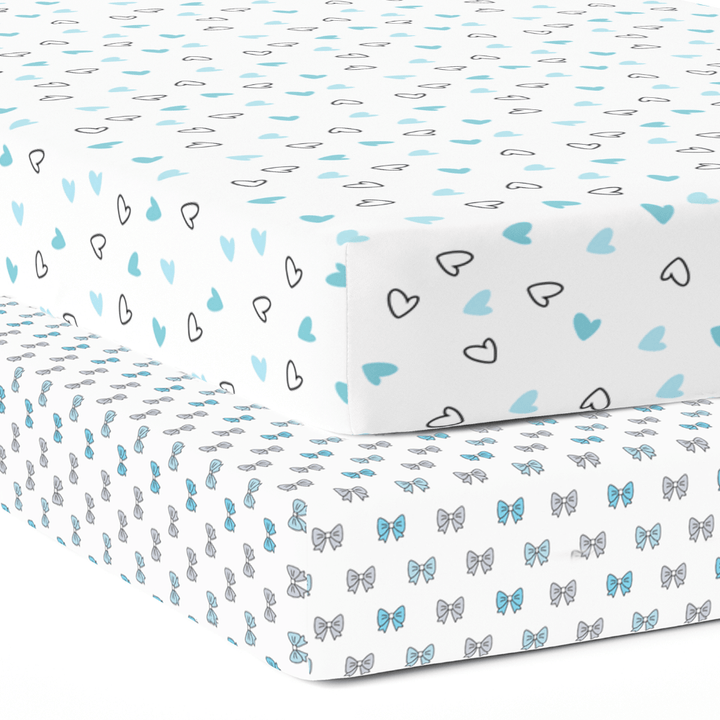 The White Cradle Cotton Crib Fitted Sheets (Pack of 2)