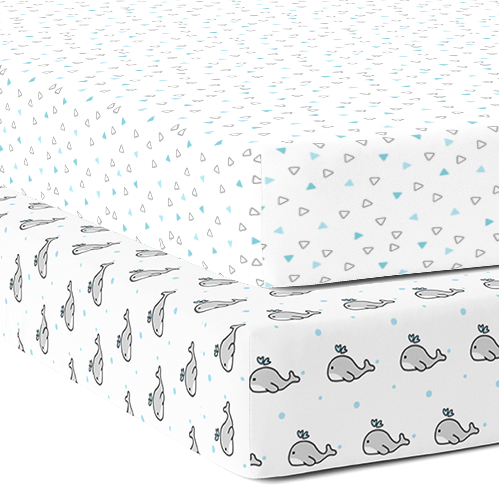 The White Cradle Cotton Crib Fitted Sheets (Pack of 2)