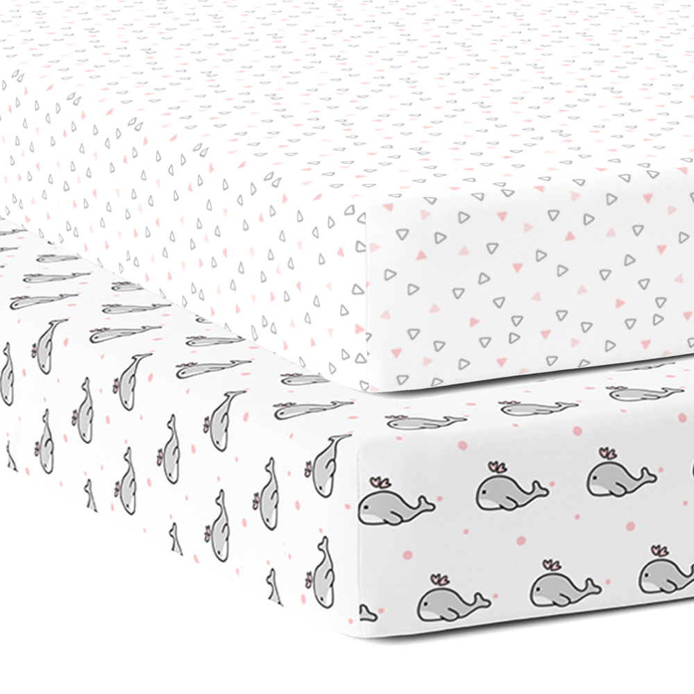 The White Cradle Cotton Crib Fitted Sheets (Pack of 2)