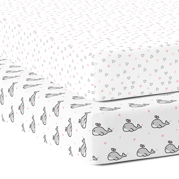 The White Cradle Cotton Crib Fitted Sheets (Pack of 2)