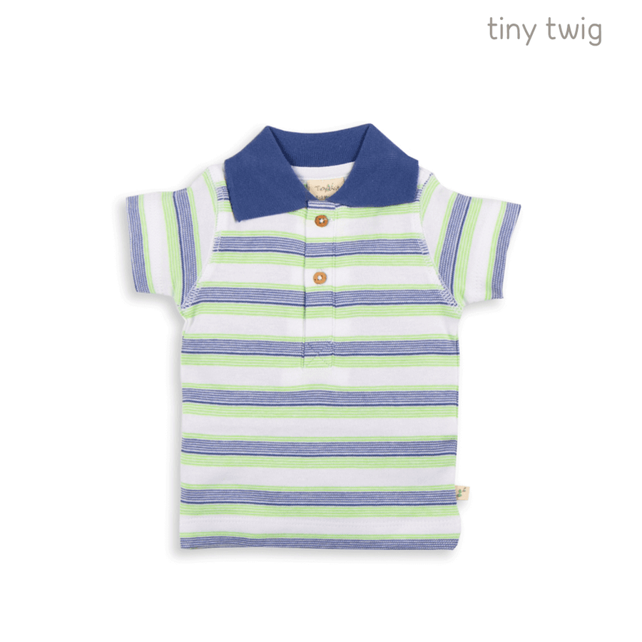 Tiny Twig Polo Tee Cactus Stripes
