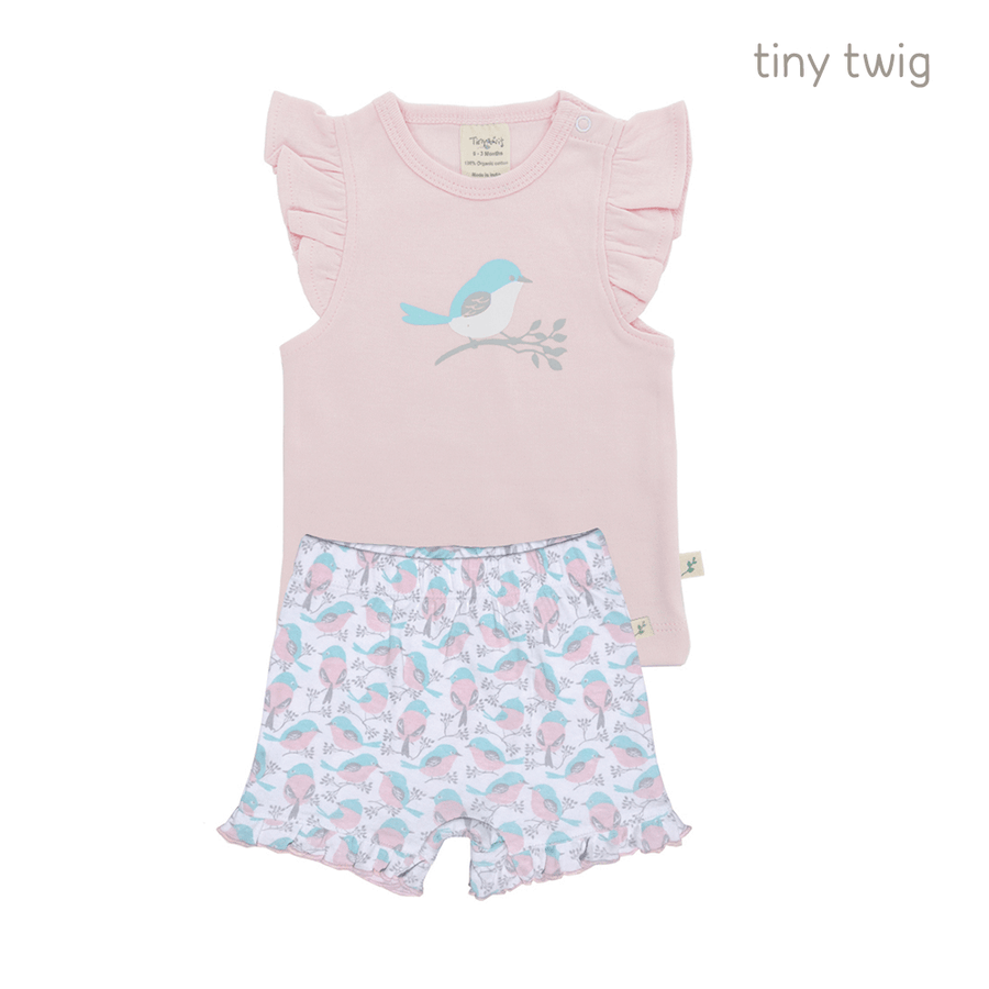 Tiny Twig Singlet Set Love Birds
