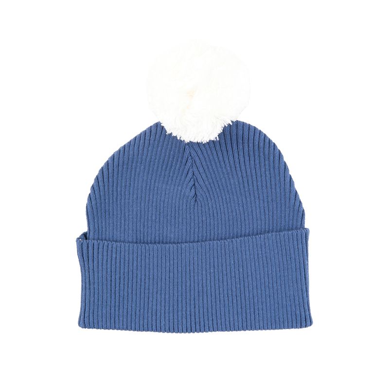 Tiny Twig Knitted Pom Pom Beanie Navy