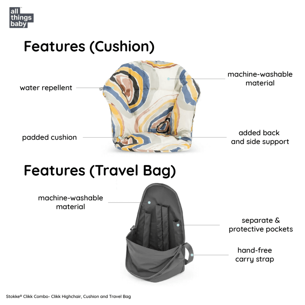stokke clikk travel bag Stokke Clikk High Chair (Beech Wood) with Cushion & Travel Bag, Portab – AllThingsBaby.com