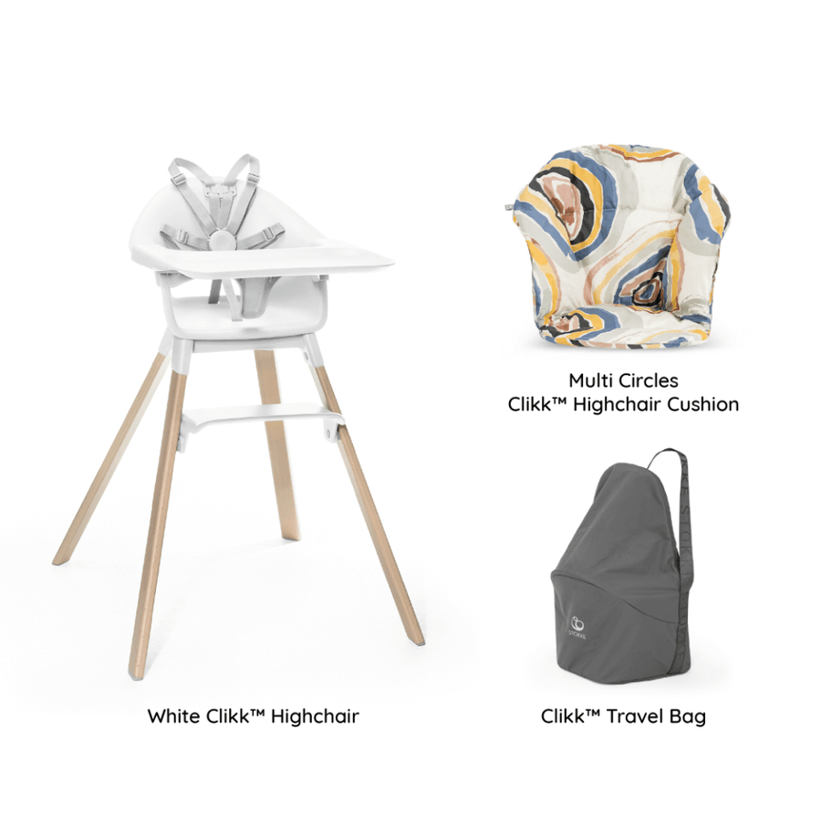 White + Multi Circles Cushion