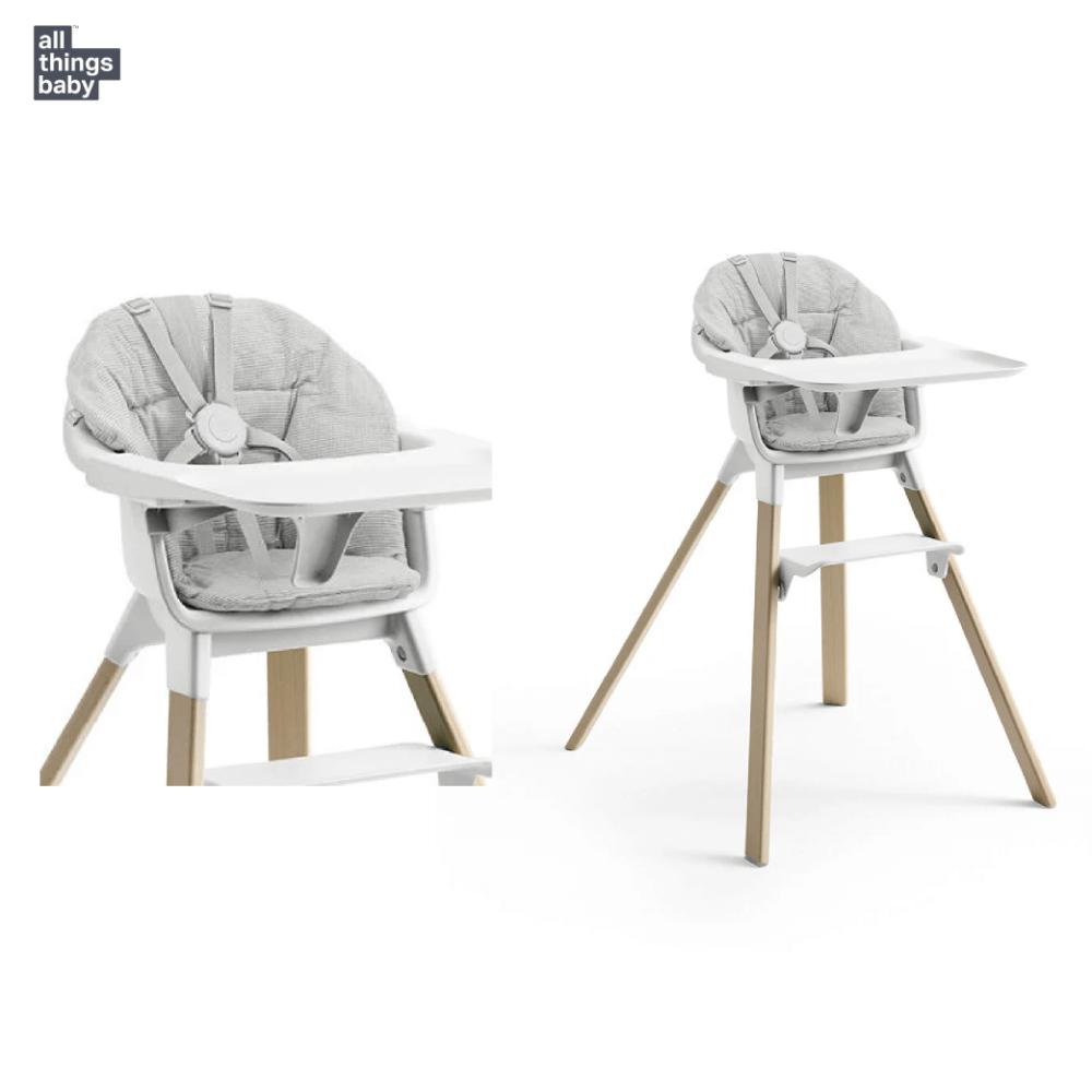 stokke clikk white Stokke Clikk High Chair (Beech Wood) with Cushion & Travel Bag, Portab – AllThingsBaby.com
