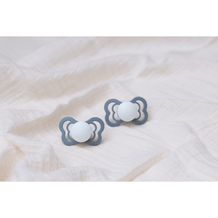 BIBS Couture Latex Anatomical Pacifier, Size 1 - Sage Glow/Cloud Glow(Pack of 2)