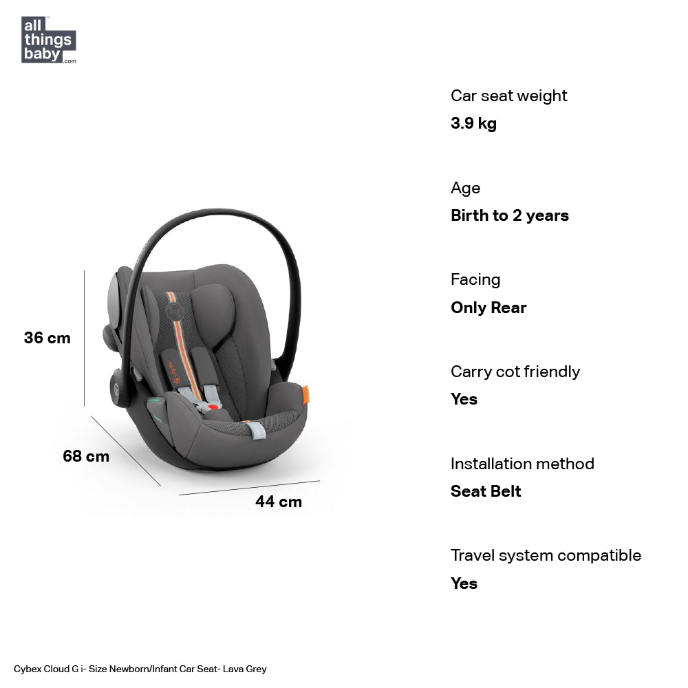 Cybex Cloud G Newborn/Infant Car Seat - Lava Grey