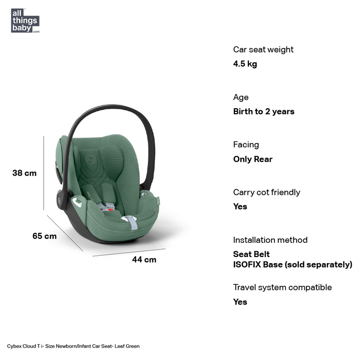 Cybex Cloud T Newborn Car Seat - Leaf Green