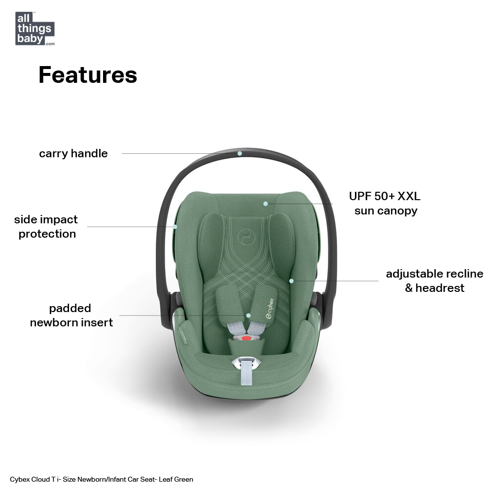 Cybex Cloud T Newborn/Infant Car Seat - Leaf Green