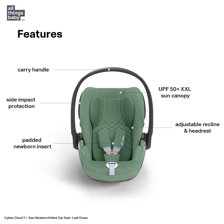 Cybex Cloud T Newborn Car Seat - Leaf Green