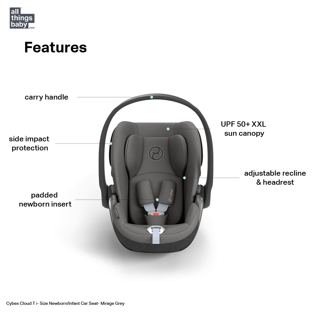 Cybex Cloud T Newborn/Infant Car Seat - Mirage Grey