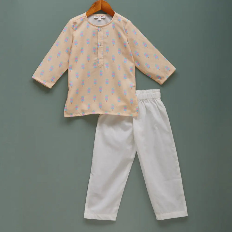 Liz Jacob Comfortable Light Cotton Nightwear Pyjama Sets - Sweet Dreams - Orange