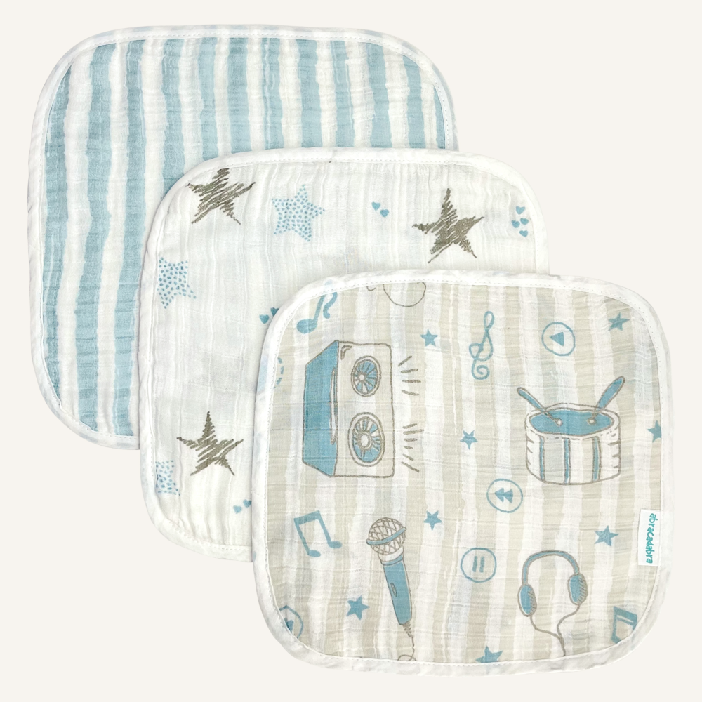 Abracadabra Muslin Wipes (Set of 3)