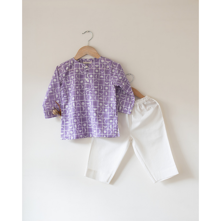 Love The World Today I Want To Be Like Grandpa - Kurta Pajama Set - Purple Moon