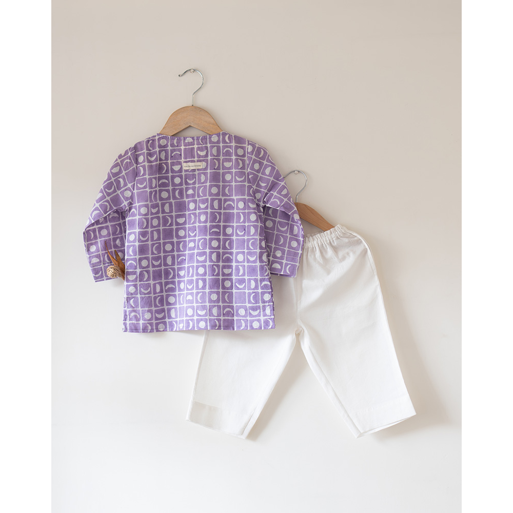 Love The World Today I Want To Be Like Grandpa - Kurta Pajama Set - Purple Moon