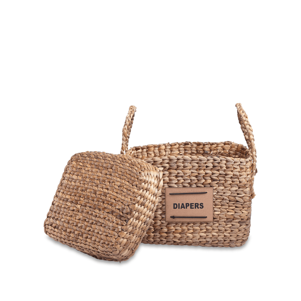 The Baby Trunk Diaper Bamboo Cane Basket Medium