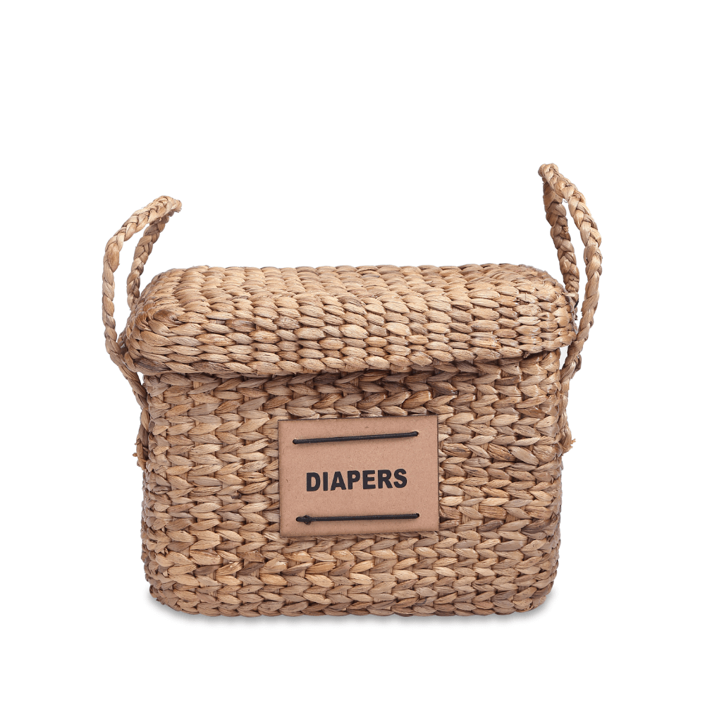 The Baby Trunk Diaper Bamboo Cane Basket Medium