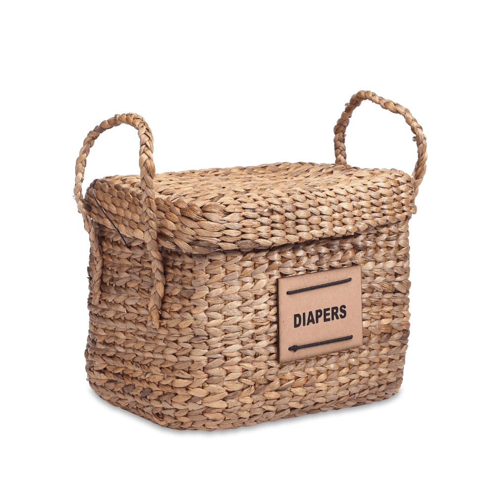 The Baby Trunk Diaper Bamboo Cane Basket Medium
