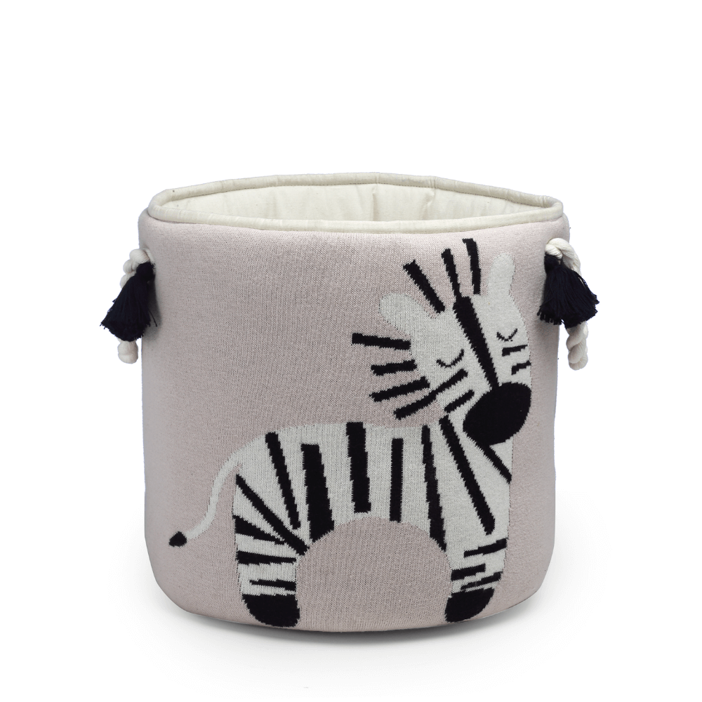 The Baby Trunk Zebra Knitted Basket
