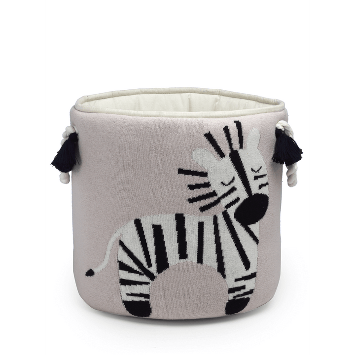 The Baby Trunk Zebra Knitted Basket