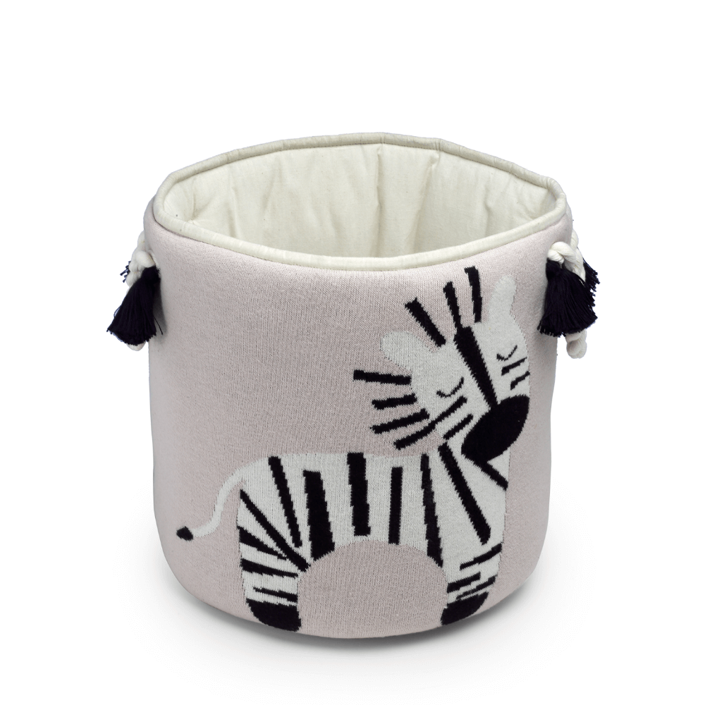 The Baby Trunk Zebra Knitted Basket