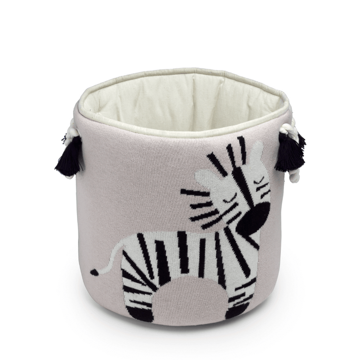 The Baby Trunk Zebra Knitted Basket