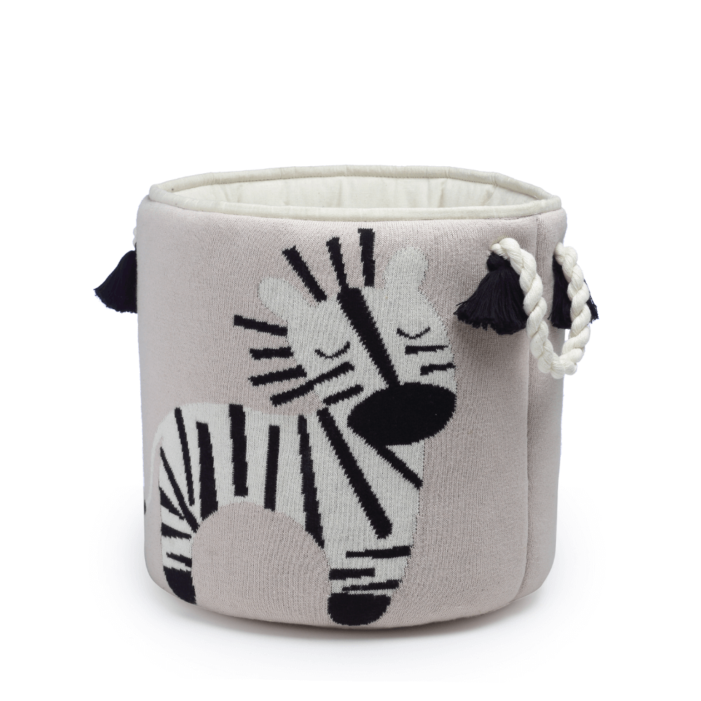 The Baby Trunk Zebra Knitted Basket