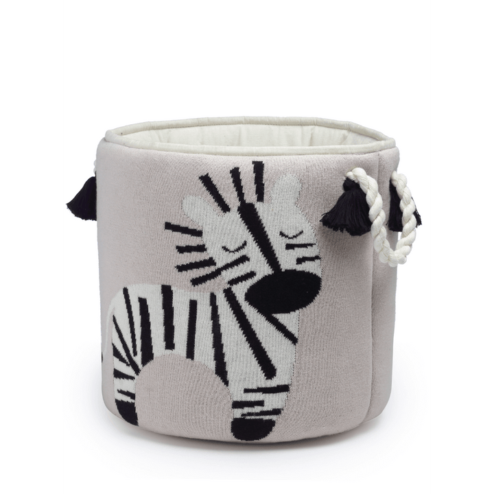 The Baby Trunk Zebra Knitted Basket