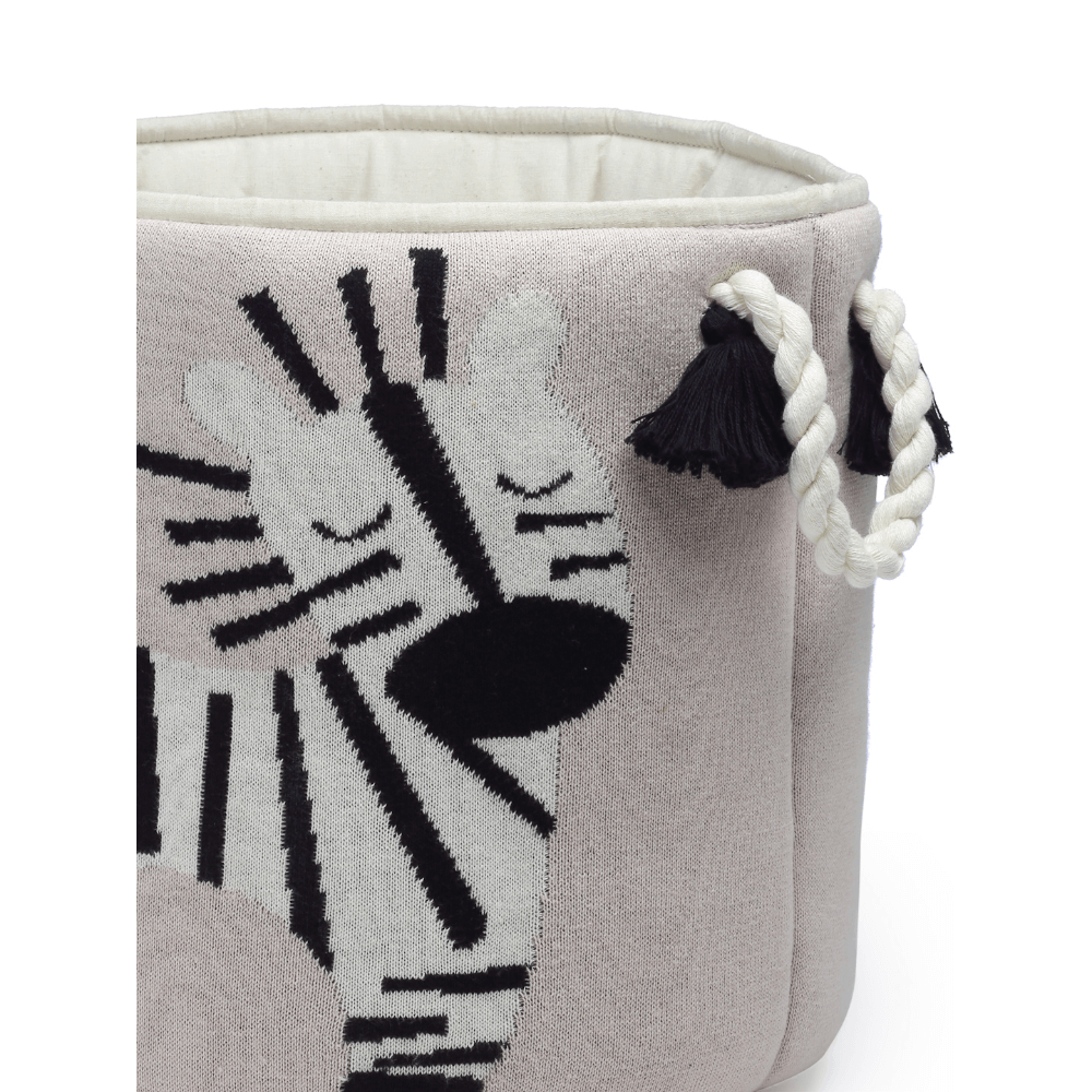 The Baby Trunk Zebra Knitted Basket