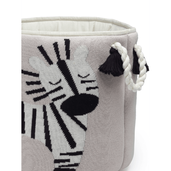 The Baby Trunk Zebra Knitted Basket
