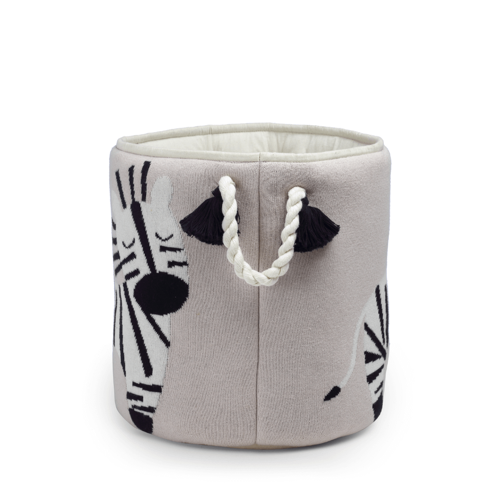 The Baby Trunk Zebra Knitted Basket
