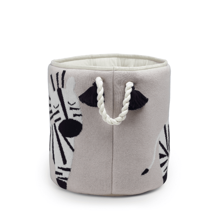 The Baby Trunk Zebra Knitted Basket