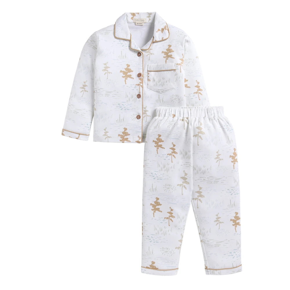 Cot &amp; Candy Baby Organic Classic Collar PJ Set - Cuddle Bear