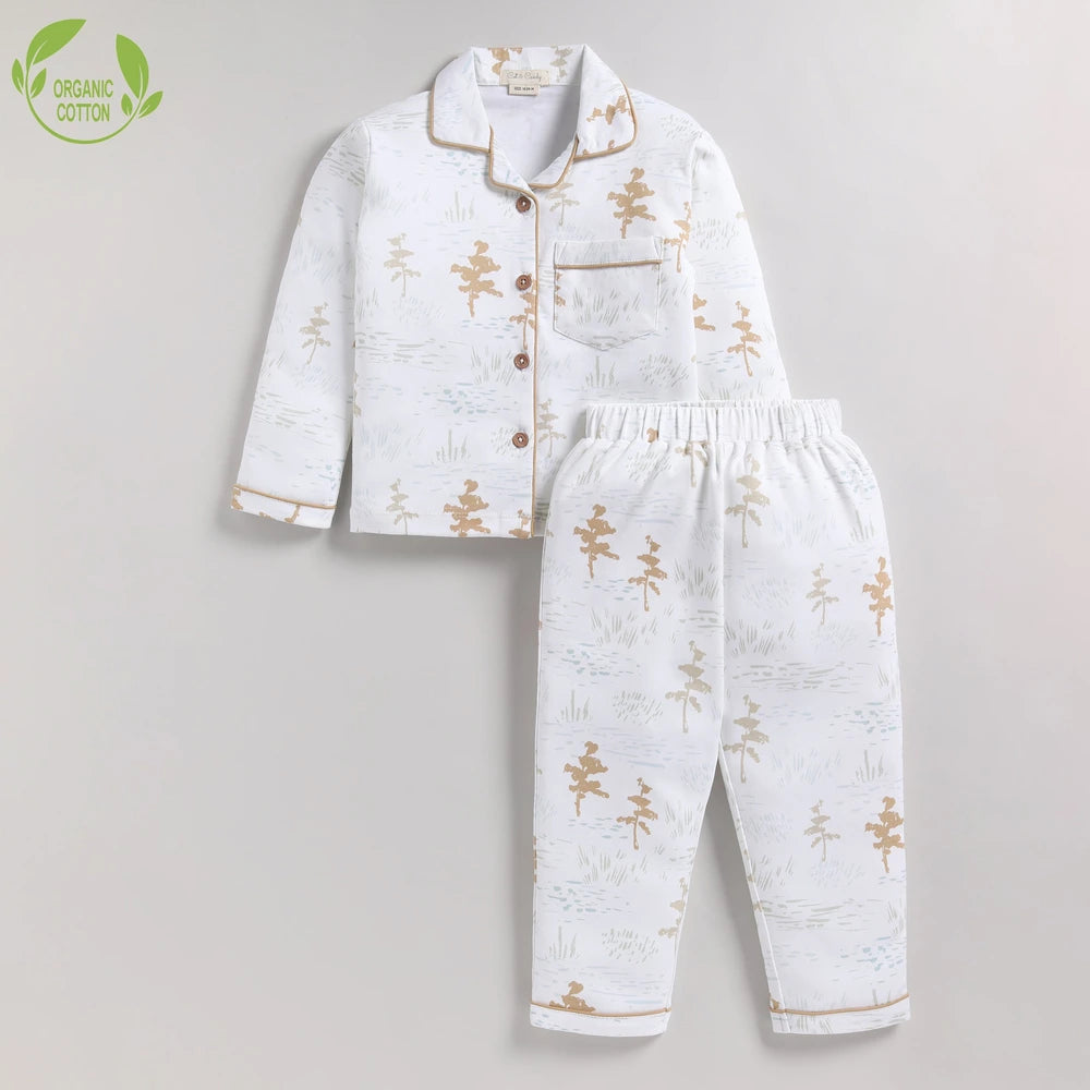 Cot &amp; Candy Baby Organic Classic Collar PJ Set - Cuddle Bear