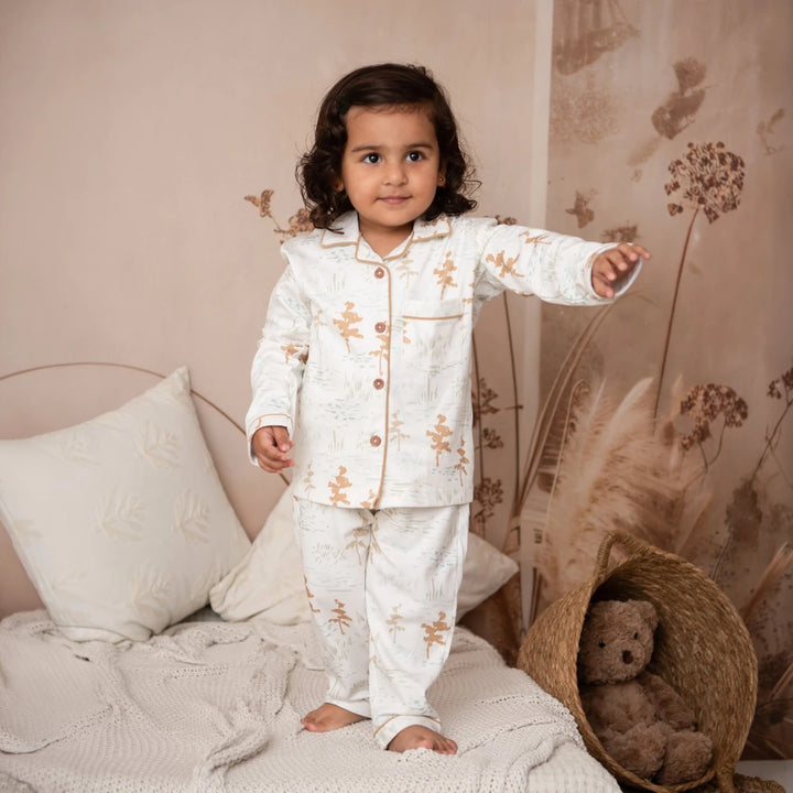 Cot &amp; Candy Baby Organic Classic Collar PJ Set - Cuddle Bear