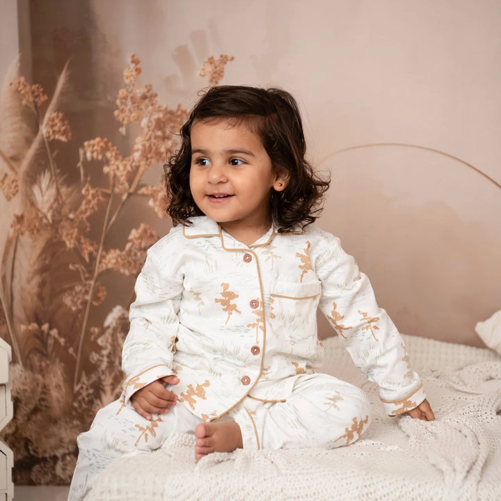 Cot &amp; Candy Baby Organic Classic Collar PJ Set - Cuddle Bear