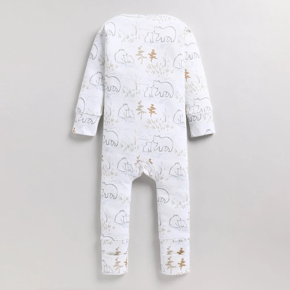 Cot &amp; Candy Baby Organic Convertible Zipsuit - Cuddle Bear