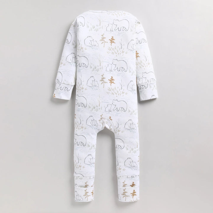Cot &amp; Candy Baby Organic Convertible Zipsuit - Cuddle Bear