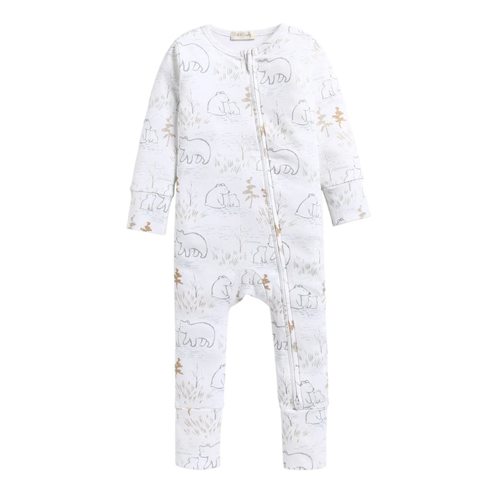 Cot &amp; Candy Baby Organic Convertible Zipsuit - Cuddle Bear