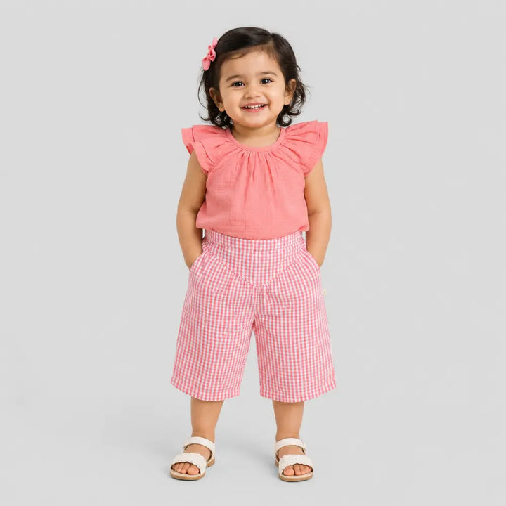 Tiny Twig Berry Gingham Culotte