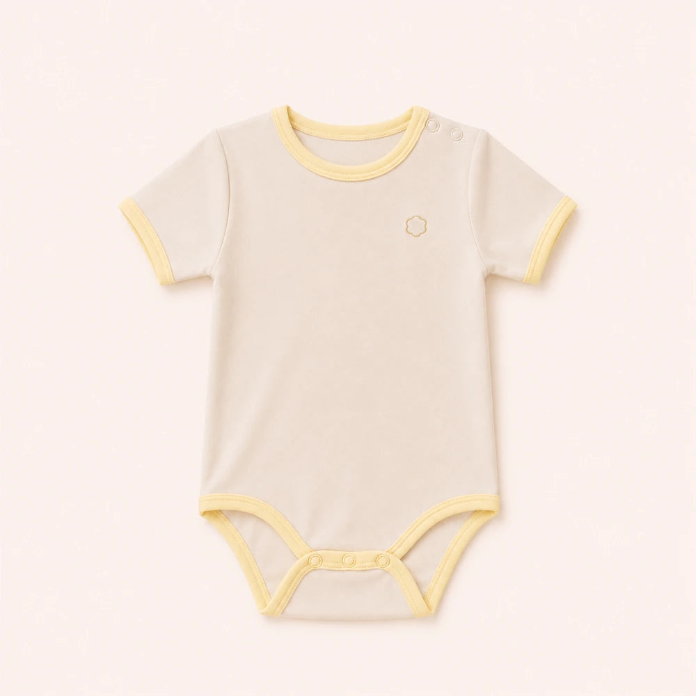 Faura Unisex Banana Cotton First Day Onesie - Cream