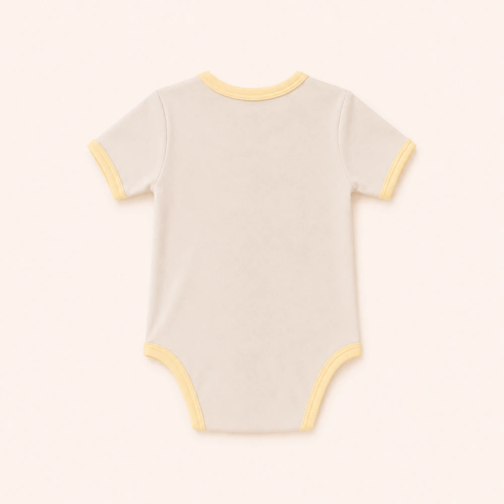 Faura Unisex Banana Cotton First Day Onesie - Cream