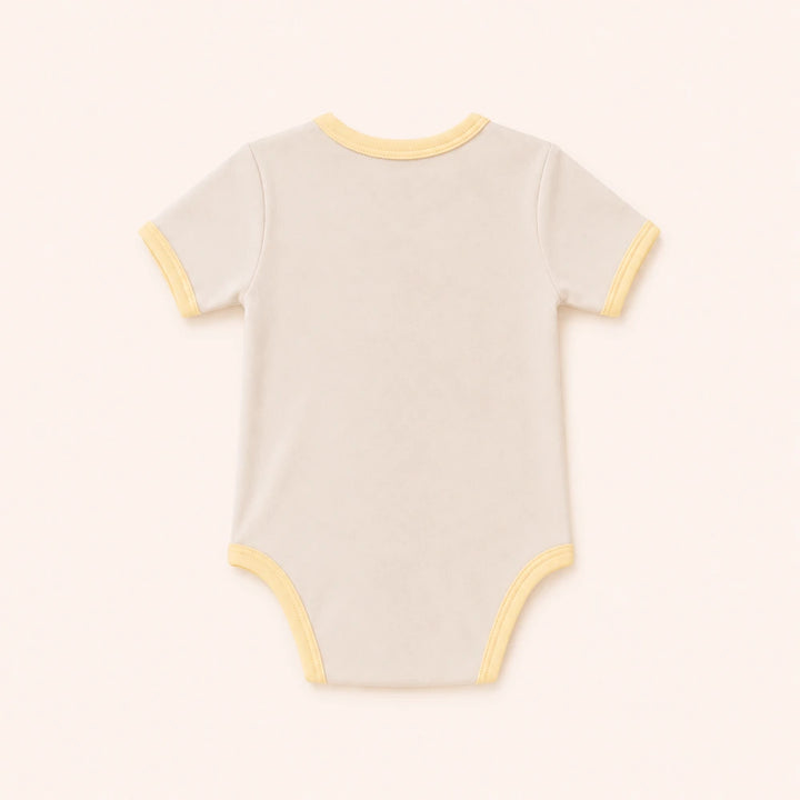 Faura Unisex Banana Cotton First Day Onesie - Cream