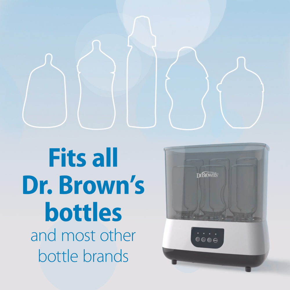 Dr. Brown's Sterilizer and Dryer w/ Air Filter (plus extra Filter), Gray, E/F Plug - Grey & White