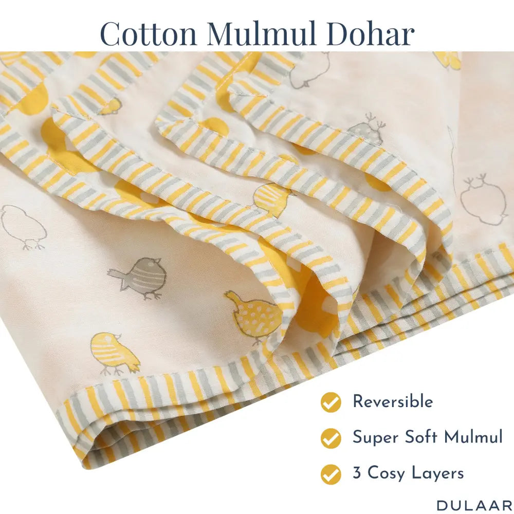 Dulaar Mulmul Muslin Dohar | Hand-Block Printed - (2-4 Years)