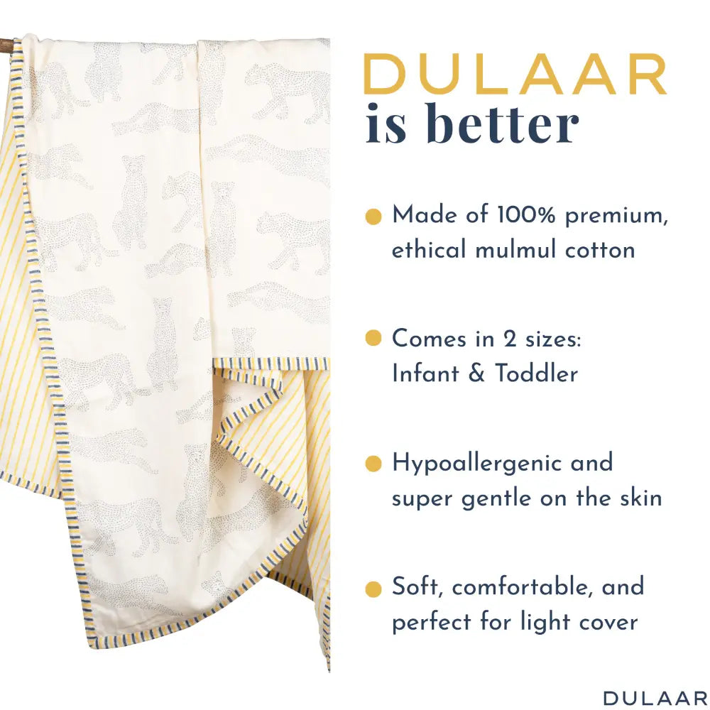 Dulaar Mulmul Muslin Dohar | Hand-Block Printed - (0-2 Years)