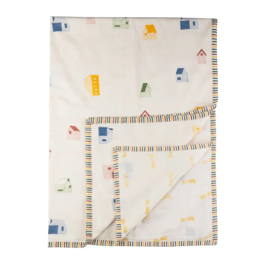 Dulaar Mulmul Muslin Dohar | Hand-Block Printed - Mera Ghar